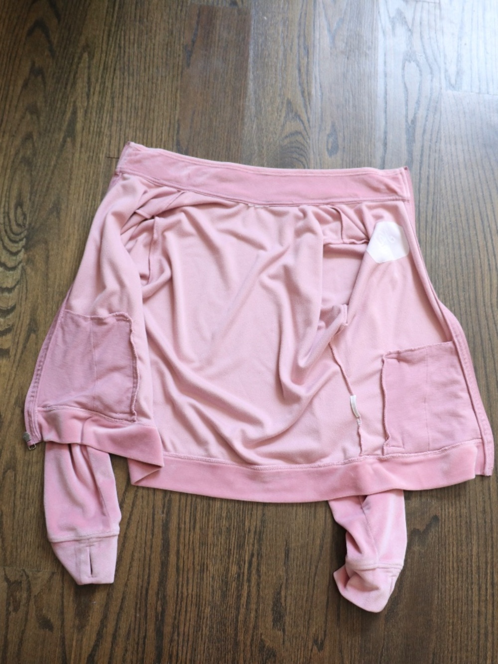 Abercrombie Girls Pink Logo Velour Full-Zip Sweatshirt Track Jacket Size 11/12 - Picture 7 of 7